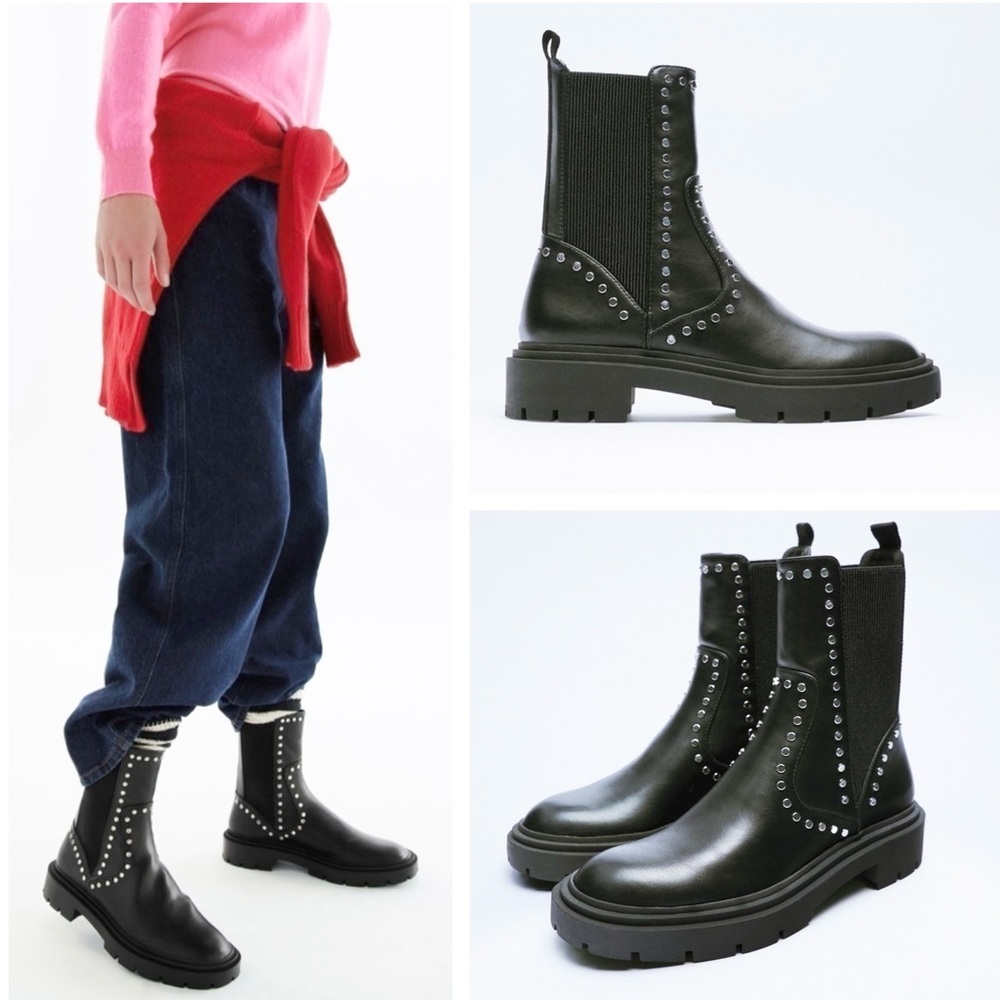 Zara Studded Ankle Boots